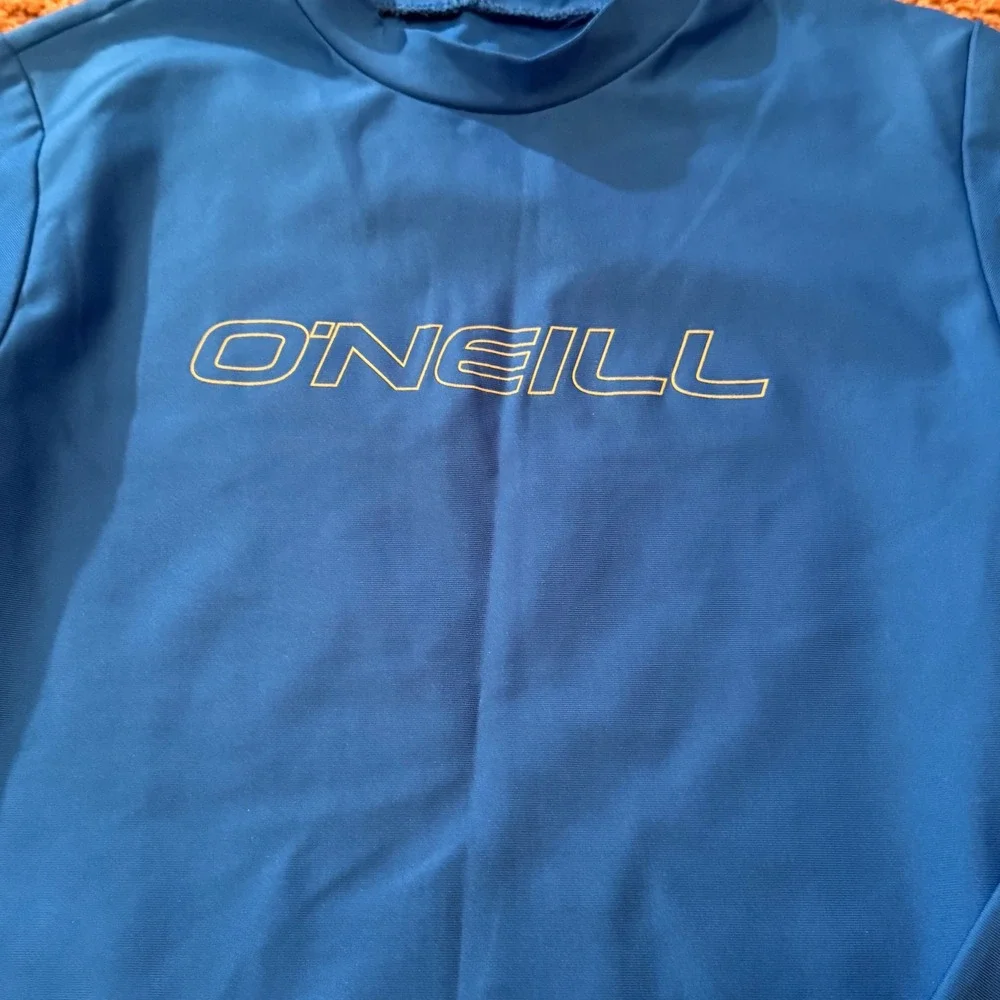 ONeill Kids Blue Long Sleeve Rash Guard Slim Fit UPF 50+ Swim Shirt Size 8